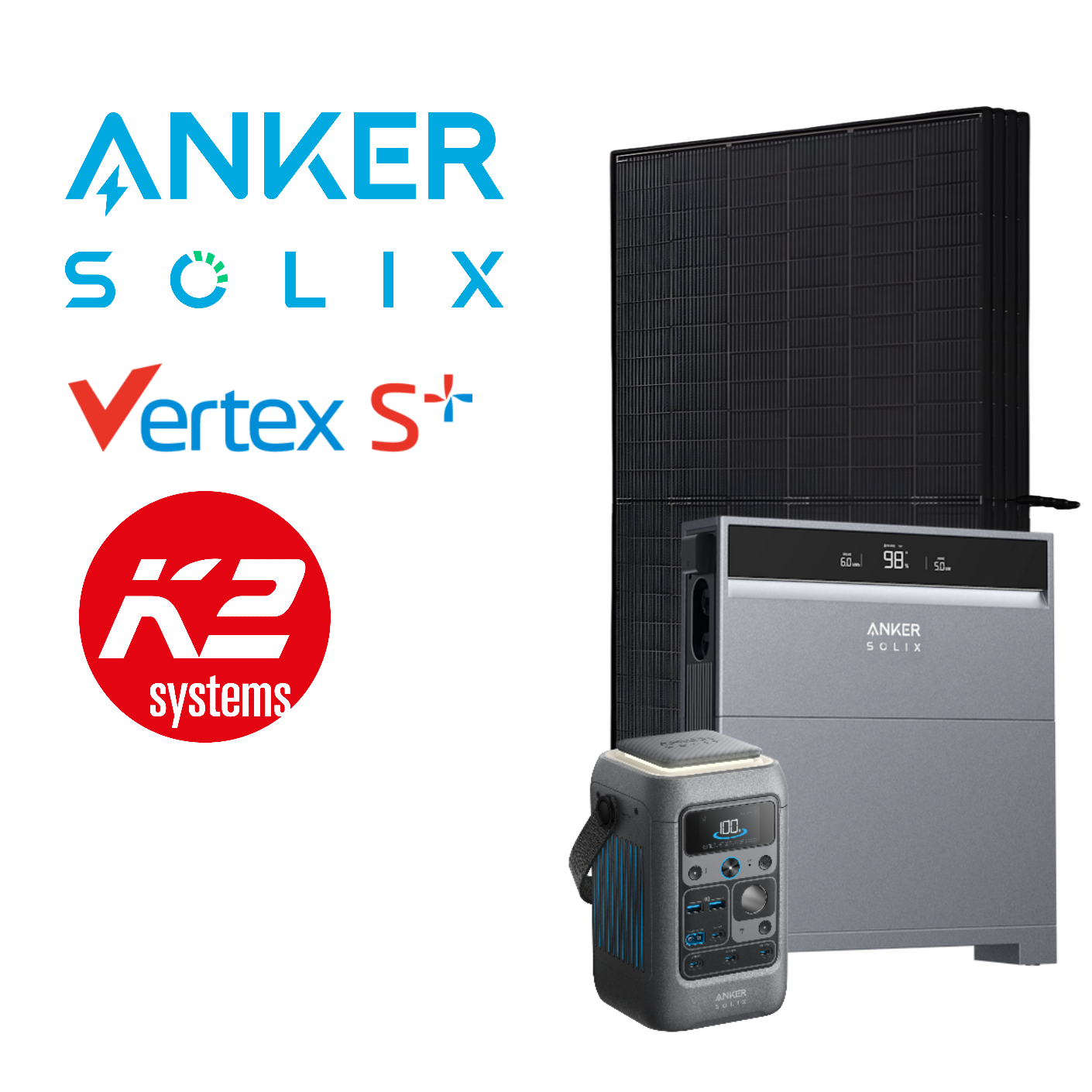 Anker SOLIX X1 5-12kWp Complete PV System, with Battery Option, incl.